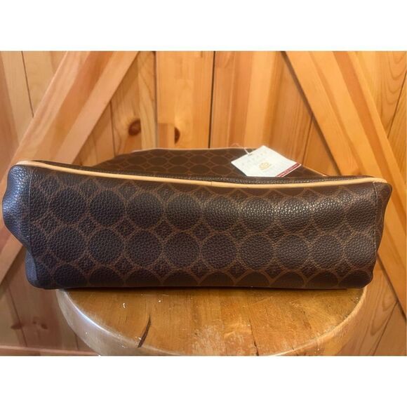 Vintage Fossil Brown Logo Bowling Bag Genuine Leather Purse 75082 NWT - Picture 5 of 10